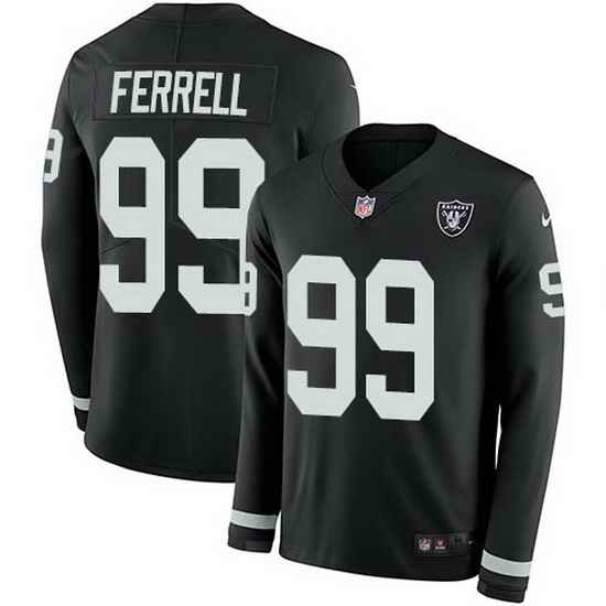 Nike Raiders 99 Clelin Ferrell Black Team Color Men Stitched NFL Limited Therma Long Sleeve Jersey